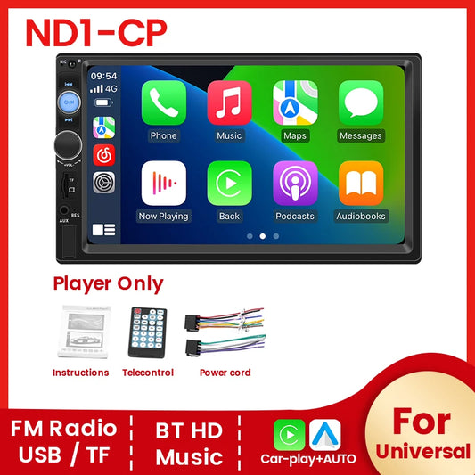 Navifly 7" HD Touch Screen Carplay Universal 2 Din Car Radio ND 1 MP5 Multimedia Player FM GPS Intelligent Systems BT Head Unit