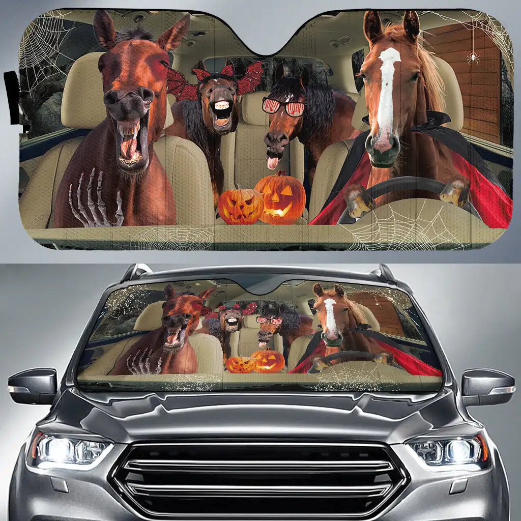 DRIVING HORSE Auto Windshield Sun Shade Funny Animal Personalized Foldable Sun Visor Protector Sunshade for Car Truck SUV