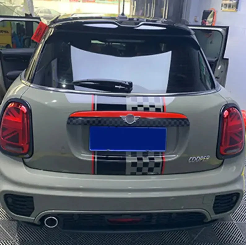 Mini Cooper Hood and Boot Pin Edge Stripes Decal Stickers Exterior Decor one side Checkered Graphics Exclusive