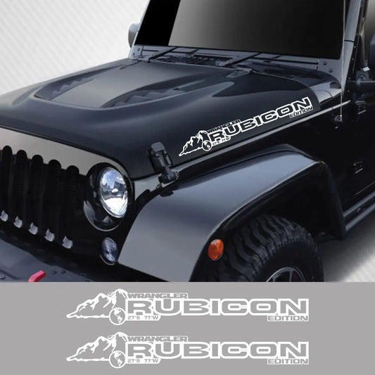 2PCS Car Hood Cover Stickers For Jeep Wrangler Unlimited JK JL CJ RUBICON DIY Exterior Tuning Accessories Vinyl Bonnet Decals