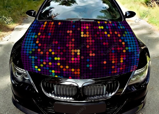 Abstract Dots Art Print Car Hood Vinyl Stickers Wrap Vinyl Film Engine Cover Decals Sticker on Car Auto Accessories