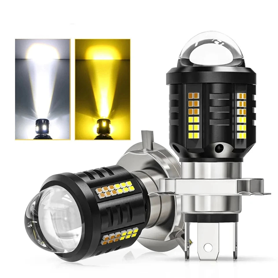 Super Bright Motorcycle Accessories LED Headlight Bulb H4 Hi/Lo Beam H6 BA20D explorers Spotlight For Moto Scooter ATV White 12V