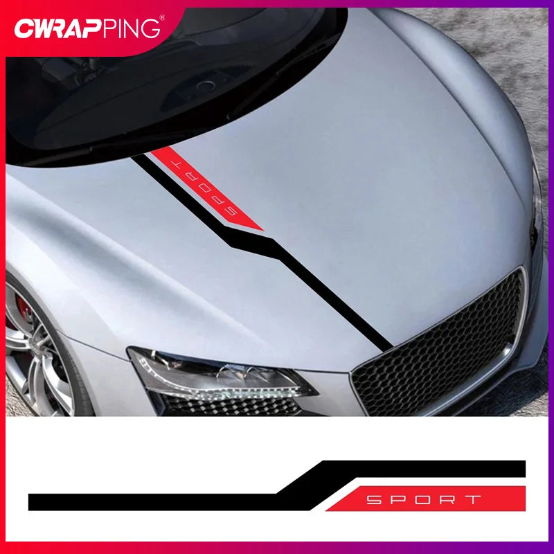 100cm Car Hood Bonnet Sticker Car Sticker Non Fading For Audi BMW Nissan Toyota Jeep Hyundai Sport Auto Decor Decal Universal