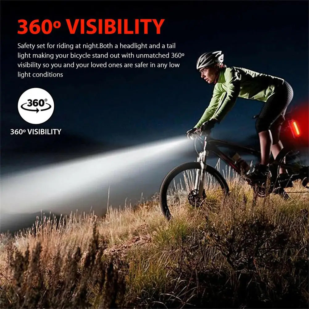 USB LED Bike Bicycle Lights Rechargeable Set Mtb Road Bike Front Rear Headlights Lamp Cycling Accessories