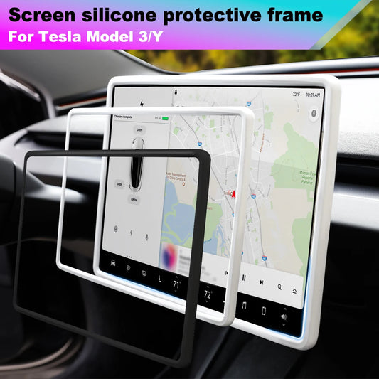 For Tesla Highland Screen Protector Silicone Frame Display Edge Body Cover Central Control Accessories For Tesla Model 3 Y