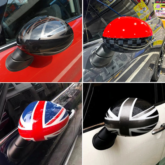 For Mini Cooper One S JCW F54 F55 F56 F57 F60 Before July 2019 The Black Flag Car Outside Rear View Mirror Covers Stickers