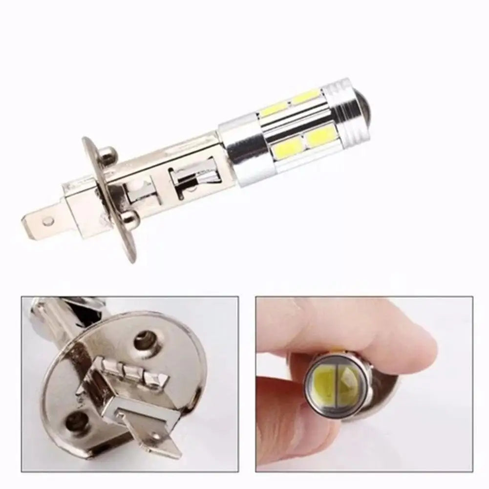 1Pcs H1 H3 Car LED Bulb 12V 6000K White Super Bright 5630 High Auto Car Driving Power DRL Lamp Fog Light 10-SMD J0C5