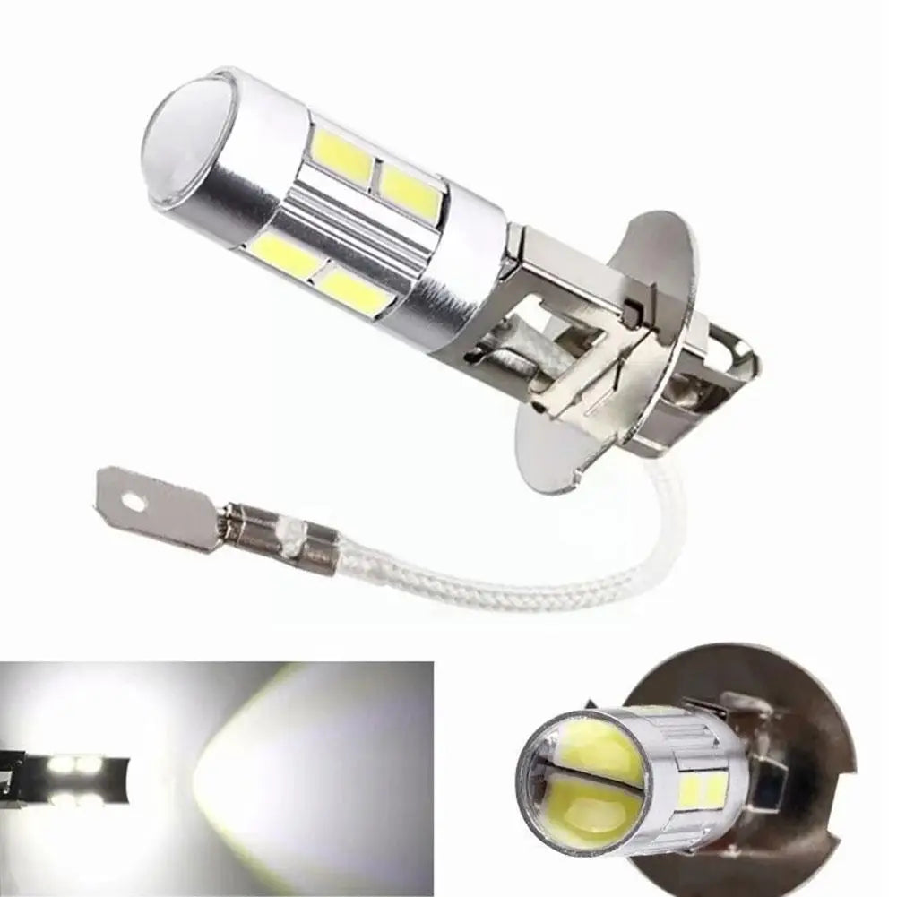 1Pcs H1 H3 Car LED Bulb 12V 6000K White Super Bright 5630 High Auto Car Driving Power DRL Lamp Fog Light 10-SMD J0C5