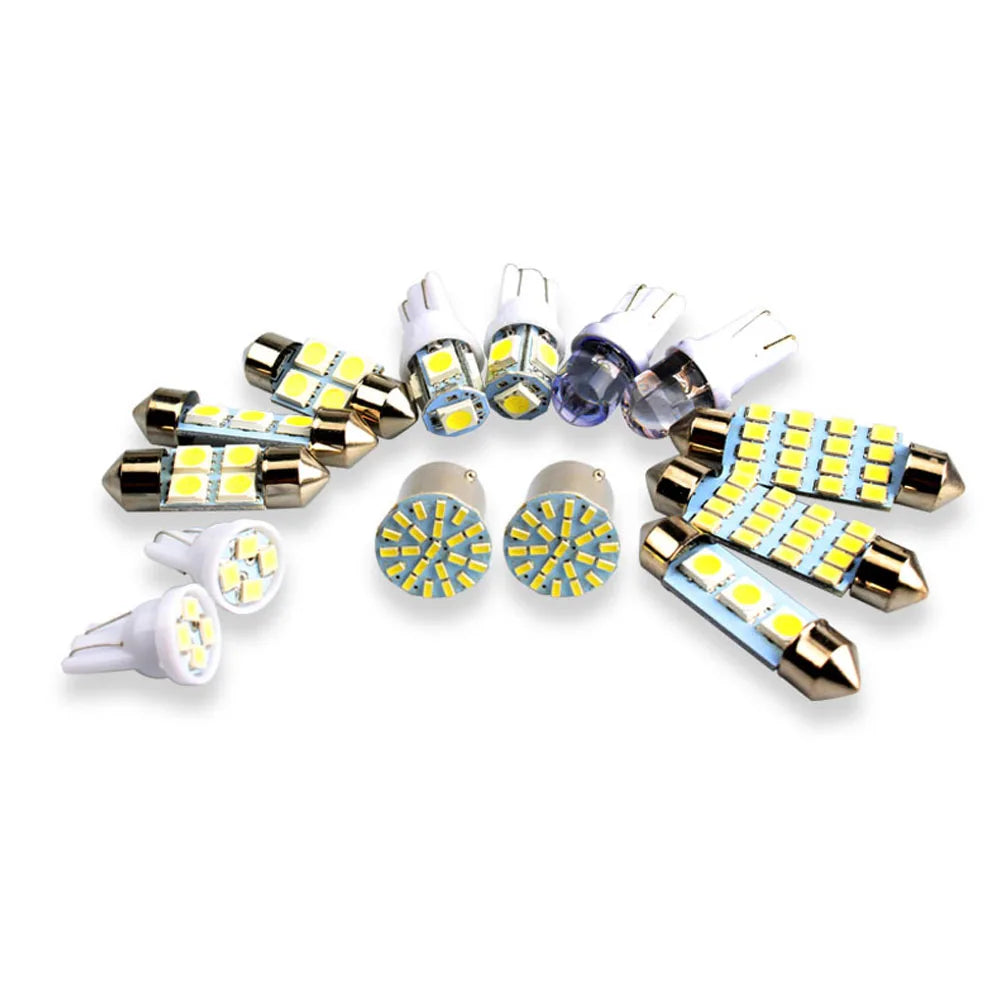 28pcs Universal T10 Car LED Light Bulb White Car Interior Dome License Plate Festoon Map Reading Light Mixed Lamp Set