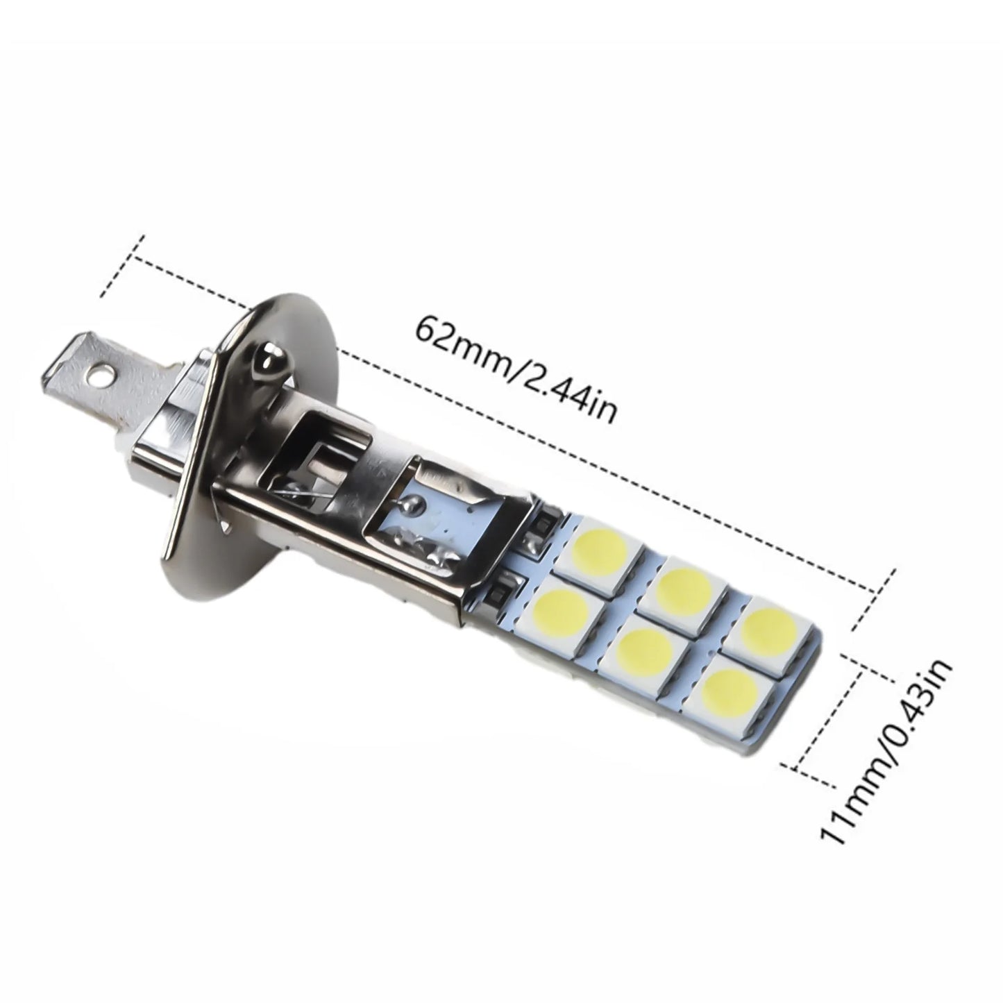 2 PCS H1 LED Headlight Kit DC 12V 55W High Beam Fog Driving Bulbs 6500K Super Bright White Universal Auto Accessories