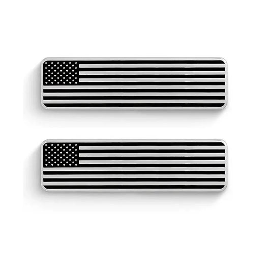 2pcs Metal Black American USA Flag Map Emblems Car Trunk Emblem Badge Decal Sticker For Car Motorcycle Bike Car Accessories