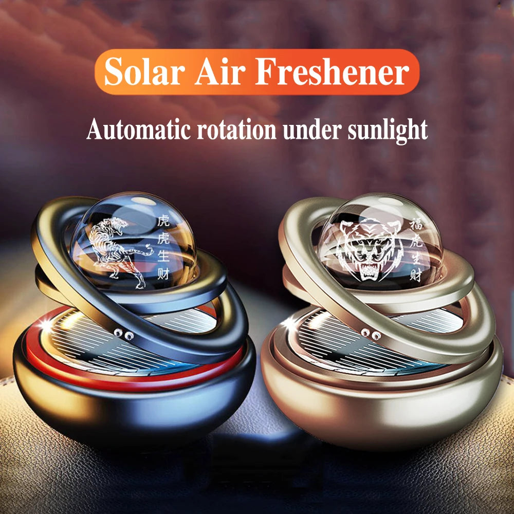 Tiger Solar Car Air Freshener Automatic Rotation Interiors Accessories Flavoring Perfume Diffuser Supplies Fragrance Deodorant