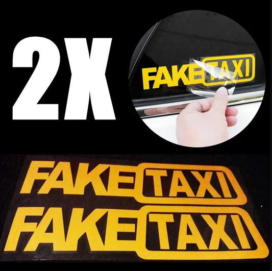 1/2pcs Car Stickers FAKE TAXI Reflective Car Sticker For VW Golf 4 Ford Focus 3 Toyota Auris Seat exeo bmw e46 Honda Car Styling