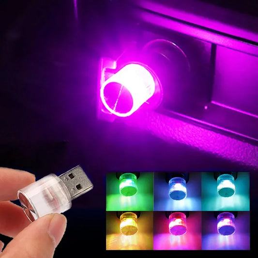 Mini USB Car LED Ambient Light Interior Atmosphere Lamps Decoration Environment Auto PC Computer Portable Light Plug Play