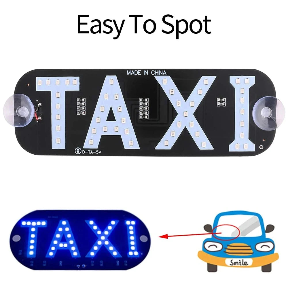 1pcs Taxi LED Car Windscreen Cab indicator Lamp Sign Blue LED Windshield Taxi Signal Light Lamp 5V