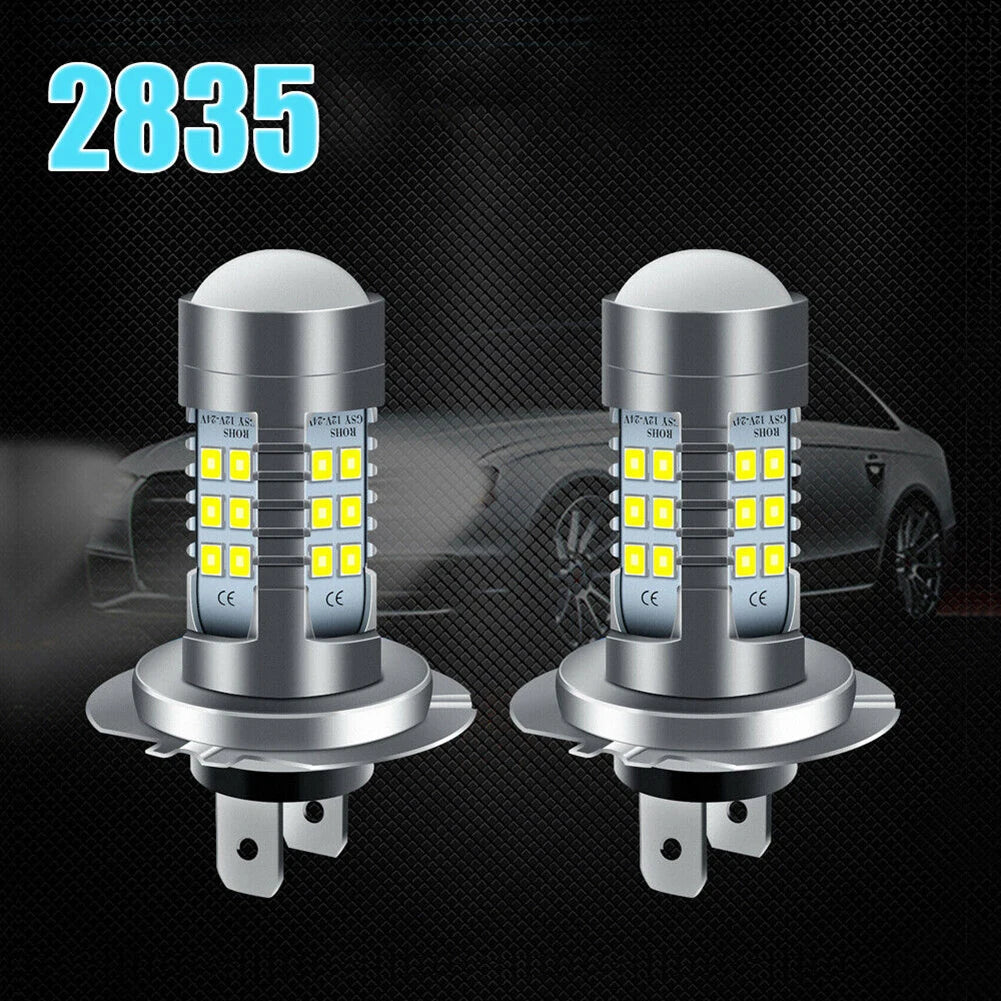 2x H7 LED Headlight Bulb Kit High/Low Beam Super Bright 6000K White High Power Fog Light Bulb 12V Automotive LED Fog Lights