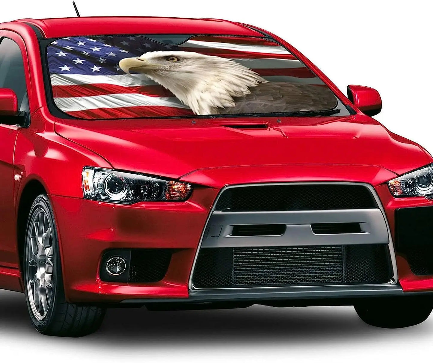 American Flag Eagle Staring Front Windshield Sun Shade Auto Sunshade for Car Truck SUV Blocks UV Rays Sun Visor Protector