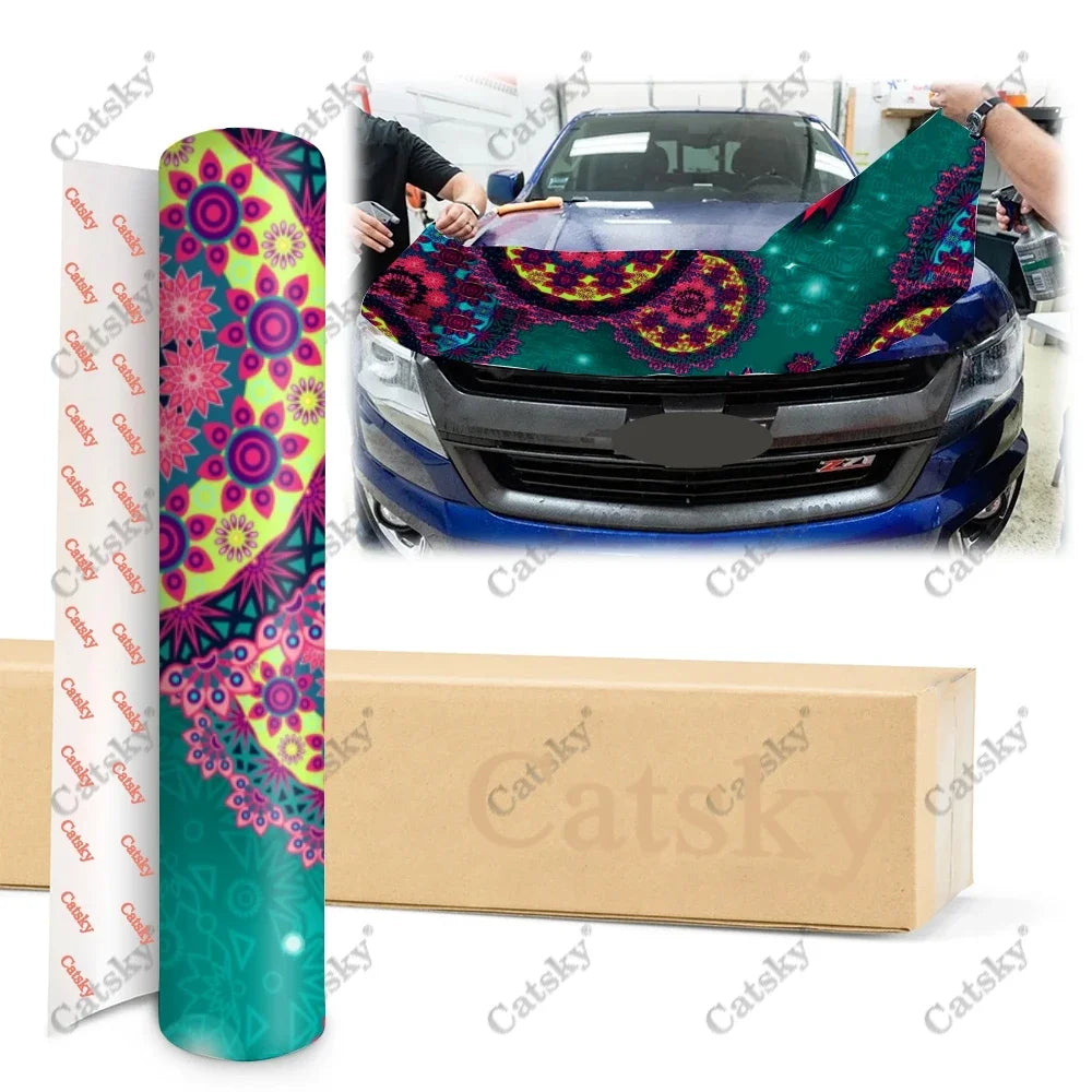 Abstract Design Art Car Hood Vinyl Stickers Wrap Vinyl Film Engine Cover Decals Sticker Universal Car Hood Protective Film