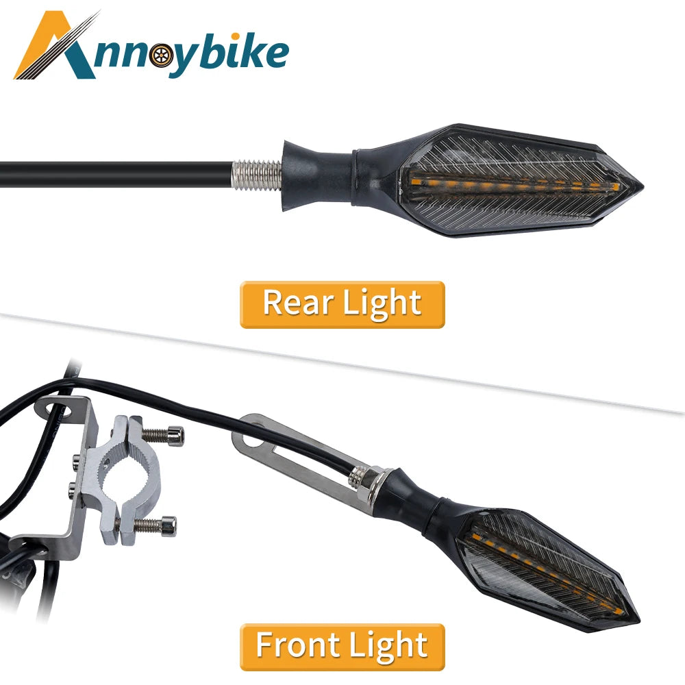 E bike 48V 60V Electric Bicycle Waterproof Cable Light Set Front Rear Flashing Dynamic Turn Signals Scooter Accessories Light