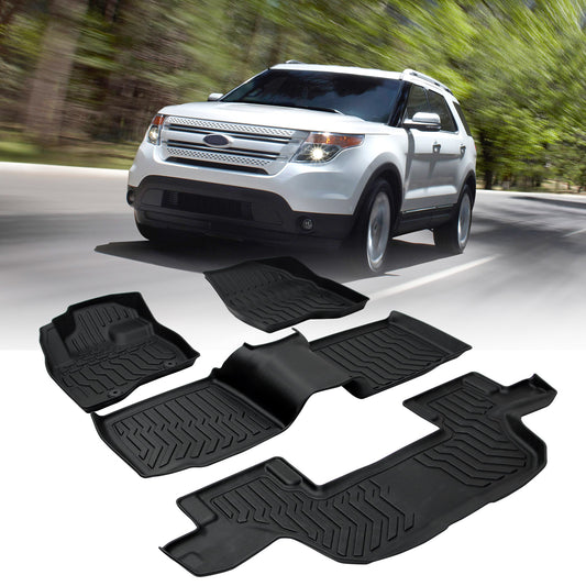 Car Floor Mats For 2011-2014 Ford Explorer Bench Seating No Fit Bucket Seating