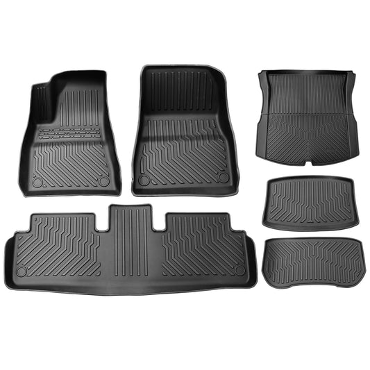 All Weather TPE 3D Floor Mats Cargo Liner 6PCS For 2024 Tesla Model 3 Highland