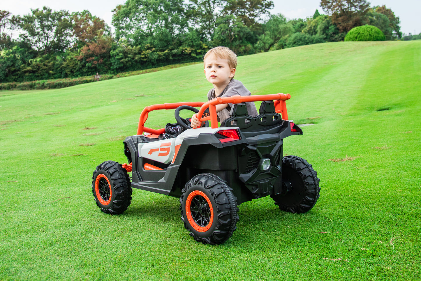 ride on car, kids electric UTV car,  2 Seat Ride On Car for Kids,12V Ride On UTV Toy,4WD Electric Car with  remote control /Swing/ for 3~6 years boys/girls