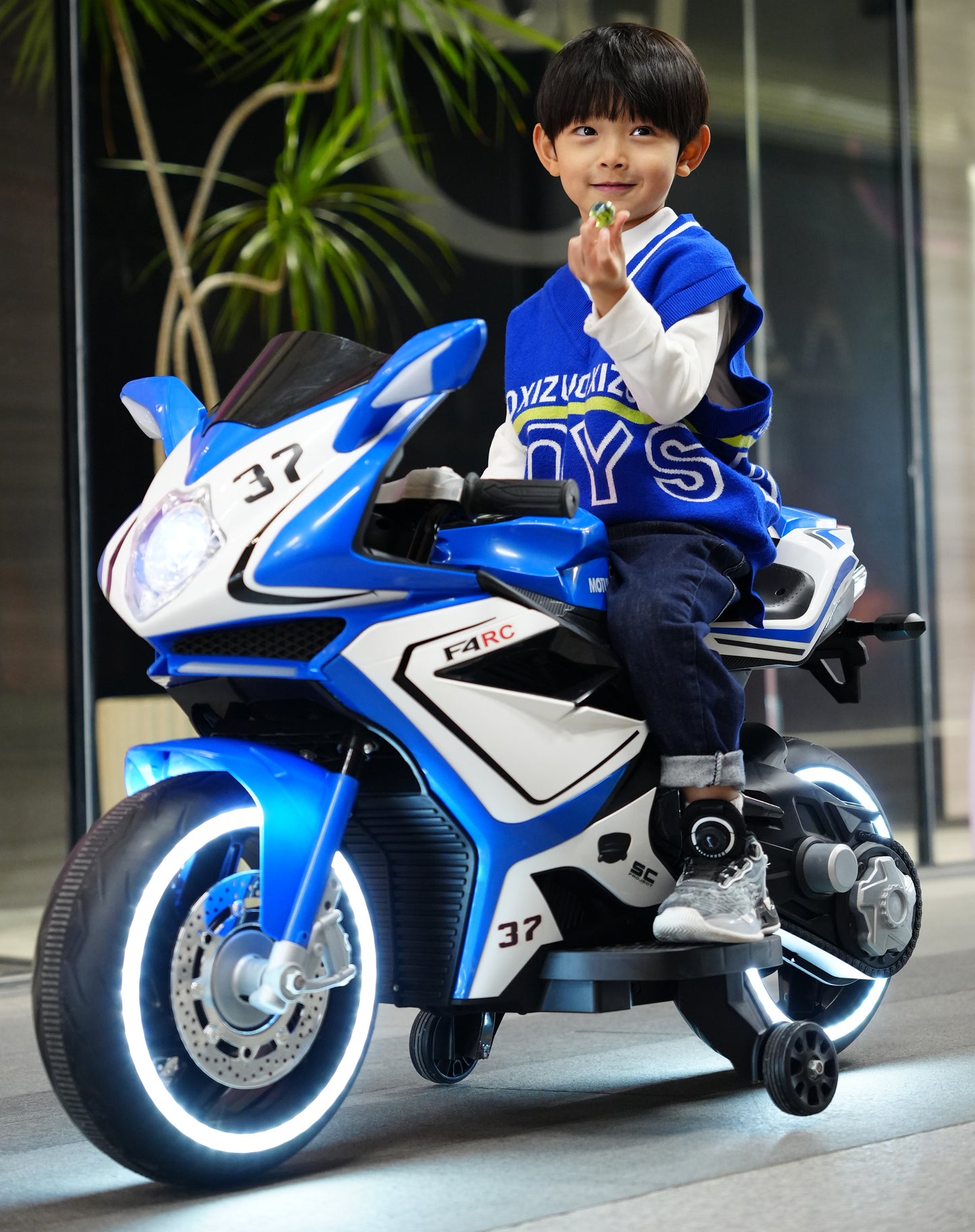 Electric motorcycle/ 12 V Kids toys motorcycle/Kids electric car/electric ride on toys  for  3 4 5 6 years Boys Girls with Training  Wheels Lighting  wheels