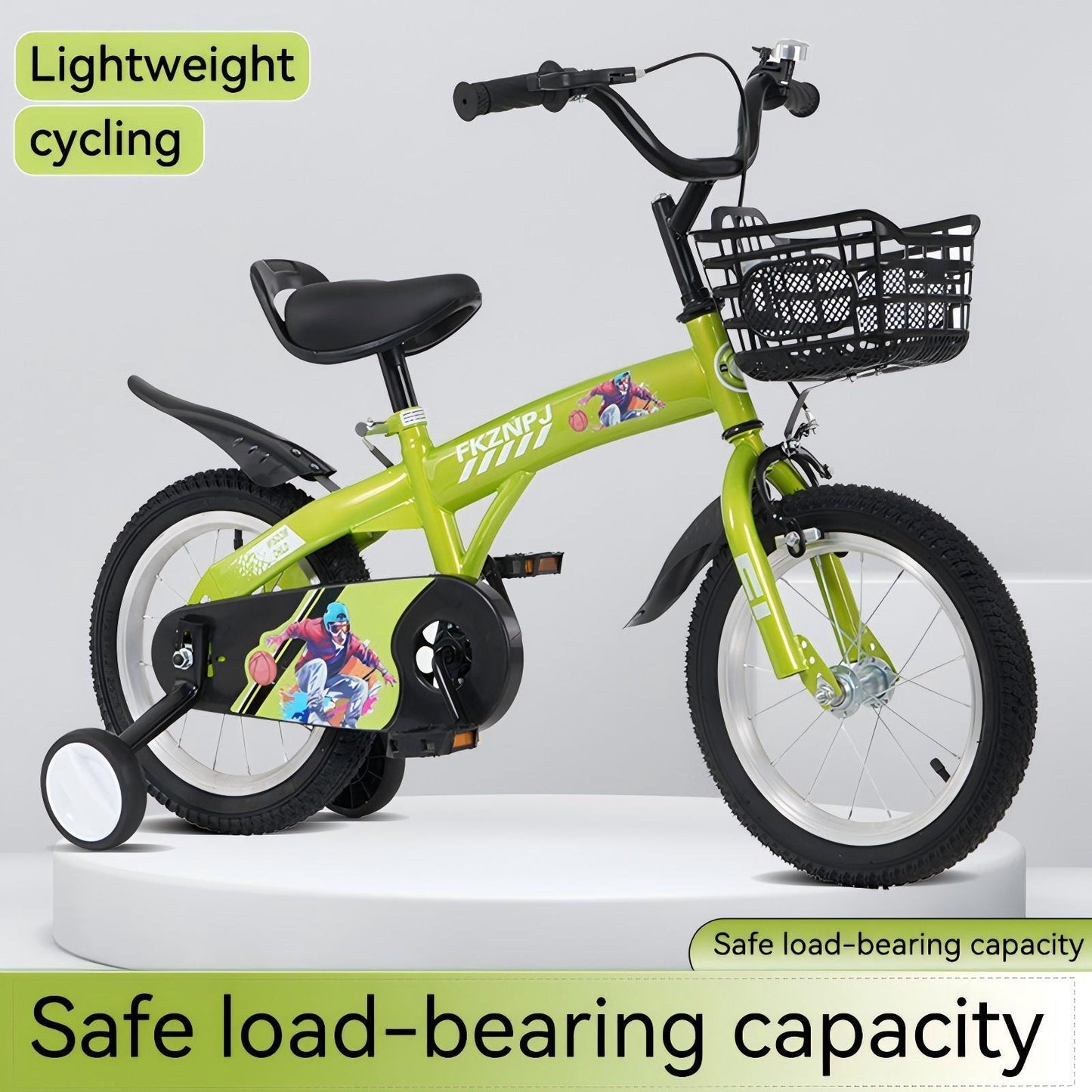 FKZNPJ 16 inch sporty kids bike with training wheels and stand Adjustable saddle Suitable for boys and girls aged 4-8 years tall Height 41-53 inches Available in a variety of colors