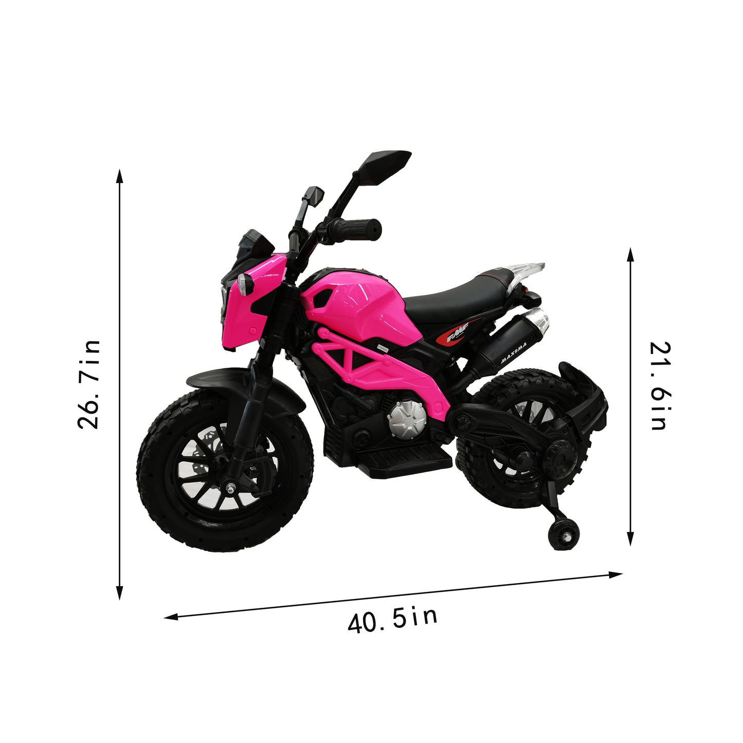 Electric Motorcycle for Kids, kids ride on motorcycle,  12V Electric Dirt Bike with Training Wheels, Hand Racing Foot Brake,PU seat, Ride on Motorcycle for 3~6 years Boys Girls gift