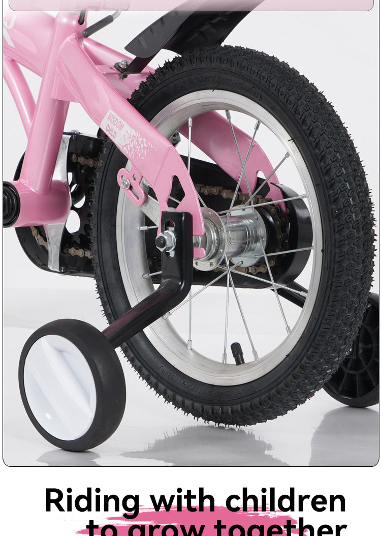 FKZNPJ 18 inch sporty kids bike with training wheels and stand Adjustable saddle Suitable for boys and girls aged 5-10 years tall Height 45-57 inches Available in a variety of colors