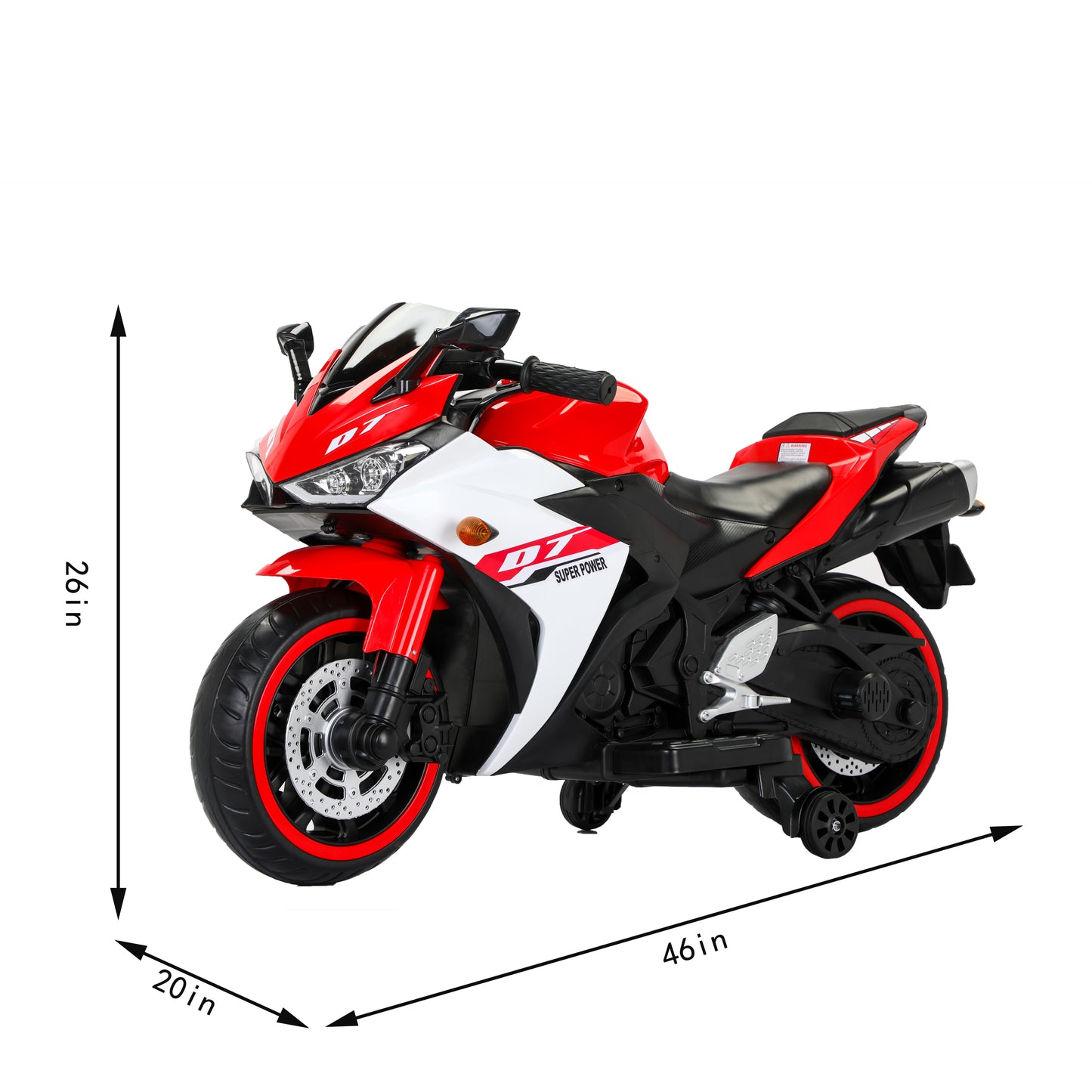 Electric motorcycle/ 12V Kids toys motorcycle/Kids electric car/electric ride on toys  for  3 4 5 6 years Boys Girls with Training  Wheels/manual throttle/ drive by hand/Lighting  wheels