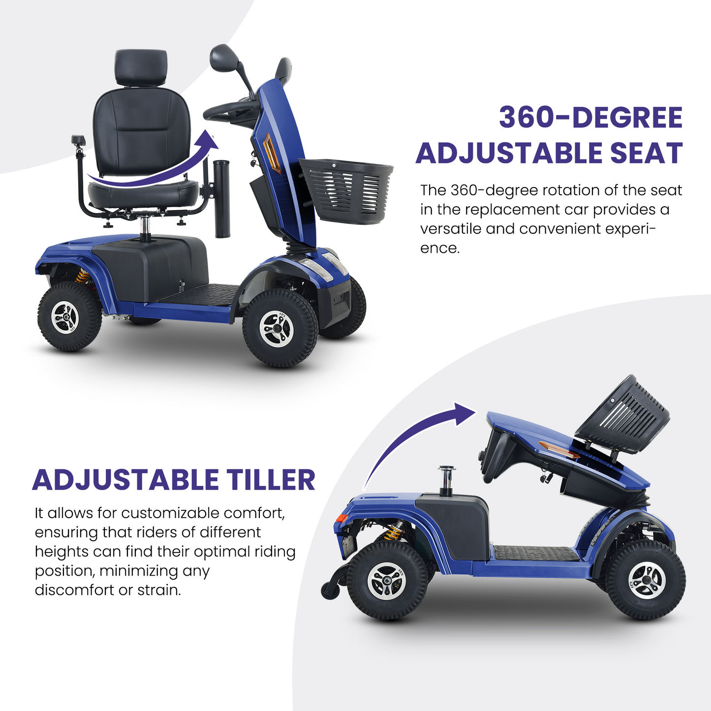 S500-BLUE Heavy Duty Mobility Scooter