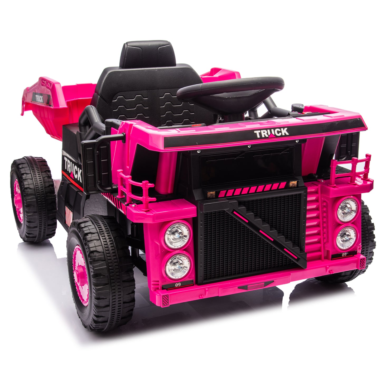 12V Kids Ride On Dump Truck W/Parents Control,2wd,Rear-wheel suspension,Electric Dump Bed and Extra Shovel,Multimedia function with Bluetooh and Music,Volume&Speed adjustment,LED Light For Kids 3-5.