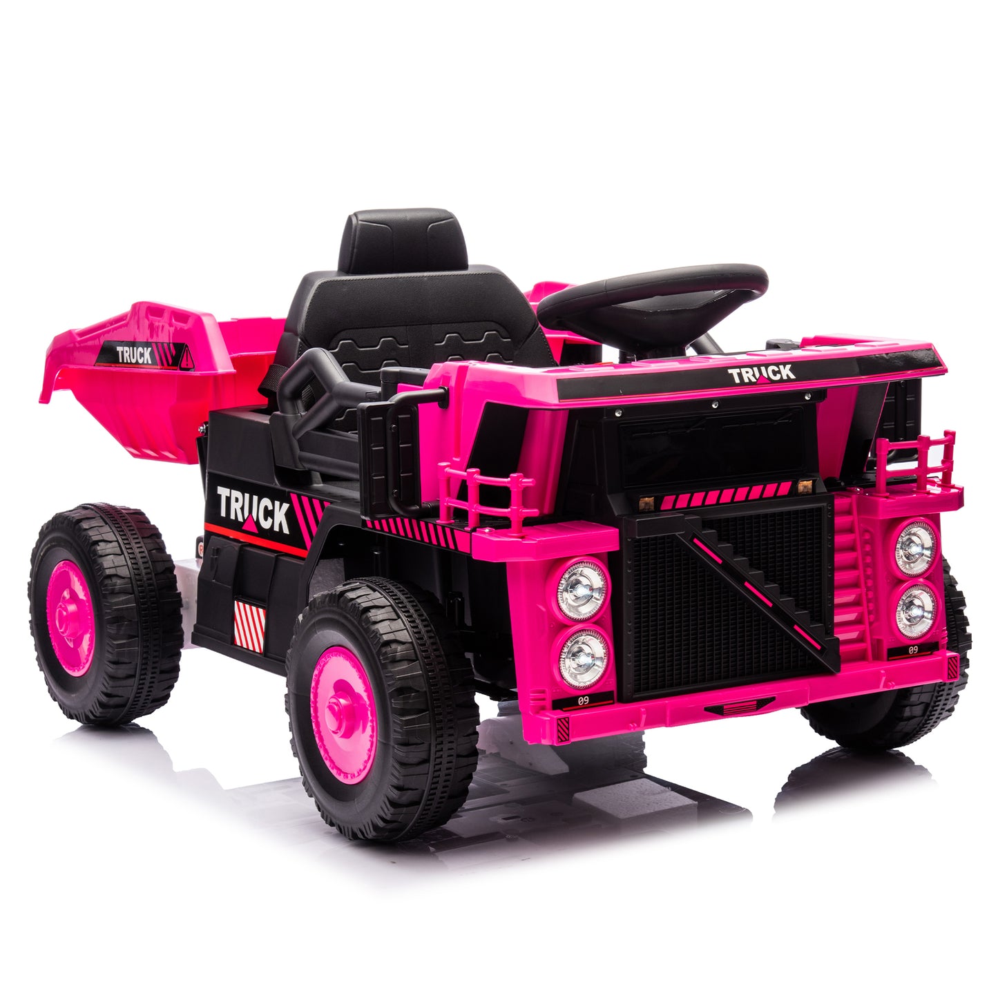 12V Kids Ride On Dump Truck W/Parents Control,2wd,Rear-wheel suspension,Electric Dump Bed and Extra Shovel,Multimedia function with Bluetooh and Music,Volume&Speed adjustment,LED Light For Kids 3-5.