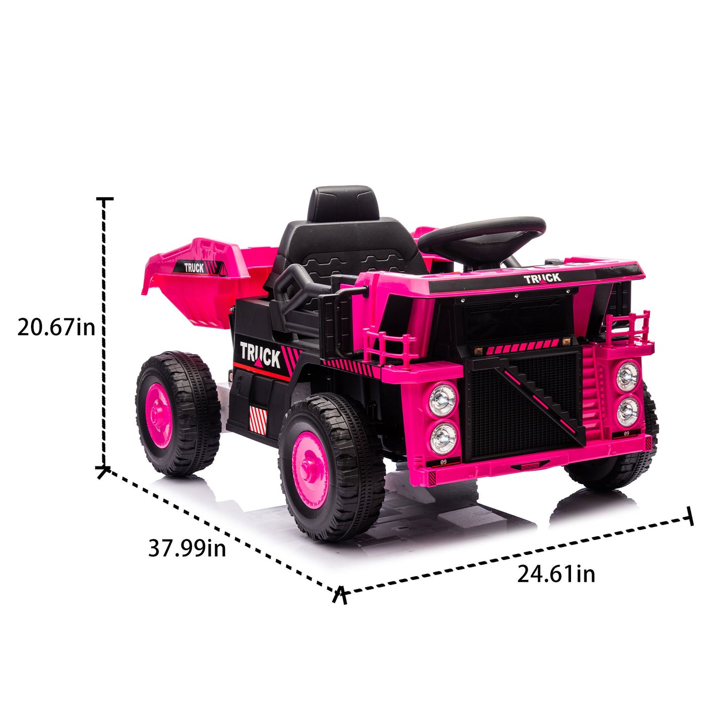 12V Kids Ride On Dump Truck W/Parents Control,2wd,Rear-wheel suspension,Electric Dump Bed and Extra Shovel,Multimedia function with Bluetooh and Music,Volume&Speed adjustment,LED Light For Kids 3-5.