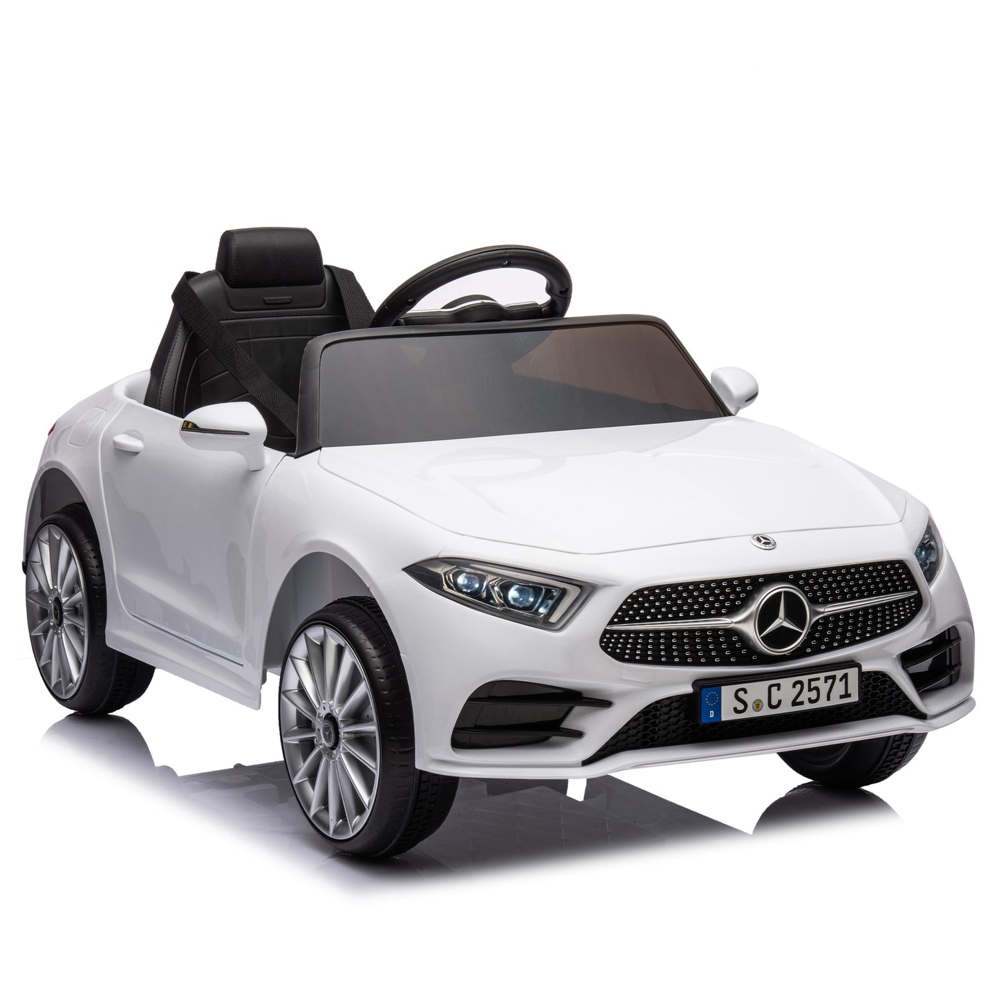 12V Kids Ride On Car w/ Parents Remote Control,Licensed Mercedes-Benz CLS 350 for Kids,Four Wheel Suspension,Power Display,Music,Volume Control,LED Lights,MP3,USB/SD for Kids 37-95 months.