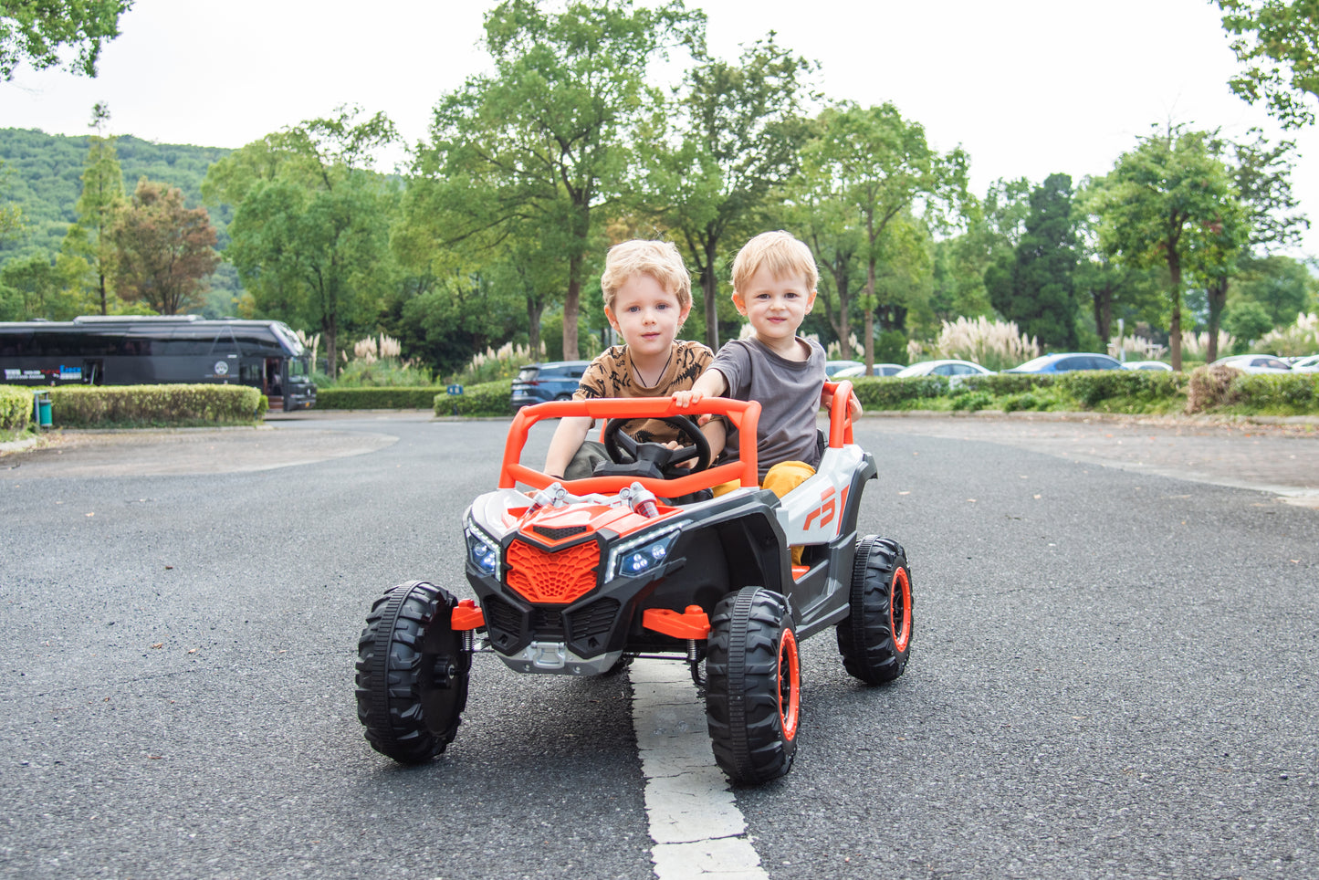 ride on car, kids electric UTV car,  2 Seat Ride On Car for Kids,12V Ride On UTV Toy,4WD Electric Car with  remote control /Swing/ for 3~6 years boys/girls