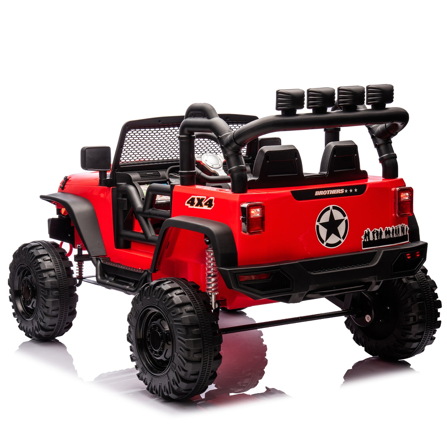 24V Kids Ride On 400W Electric toy car W/Parents Control,Four-wheel suspension,Front and rear LED searchlight,With Bluetooth,MP3,USB,Music,Volume adjustment,Light control and Power display For Kids 3+