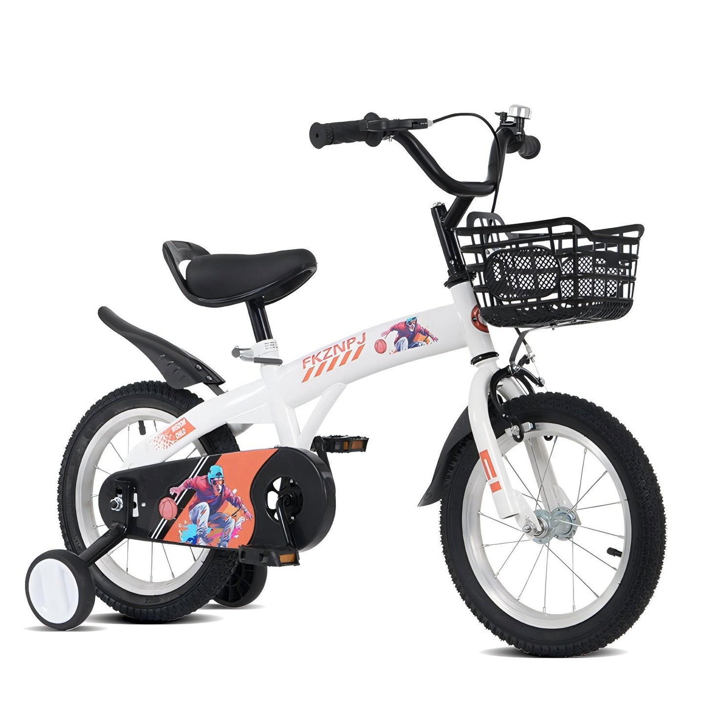 FKZNPJ 16 inch sporty kids bike with training wheels and stand Adjustable saddle Suitable for boys and girls aged 4-8 years tall Height 41-53 inches Available in a variety of colors