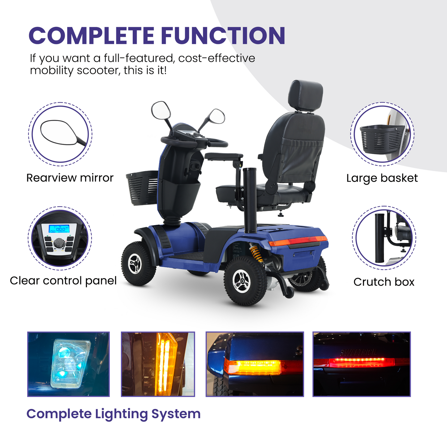 S500-BLUE Heavy Duty Mobility Scooter