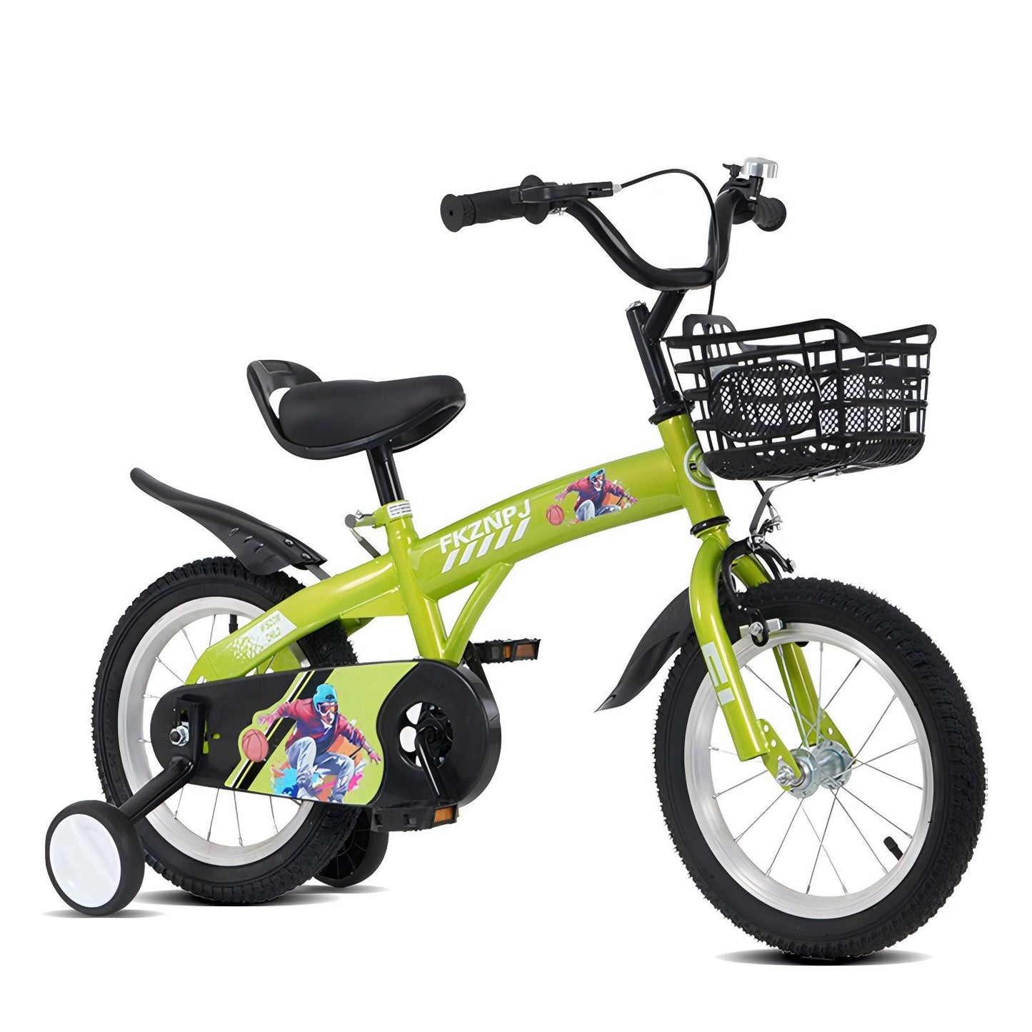 FKZNPJ 16 inch sporty kids bike with training wheels and stand Adjustable saddle Suitable for boys and girls aged 4-8 years tall Height 41-53 inches Available in a variety of colors