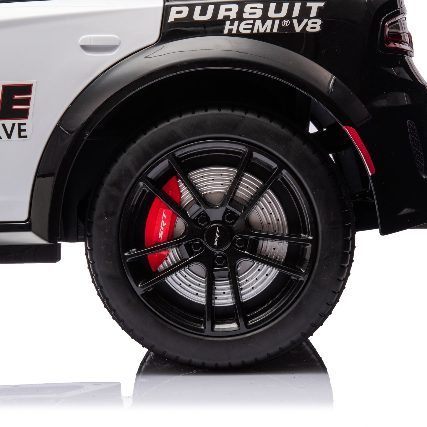 Licensed Dodge Charger,12v Kids ride on police car W/Parents Remote Control,anti-collision bar,Front& top alarm light design,Police car sticker,megaphone,three-speed,slow start,Four wheel suspension.