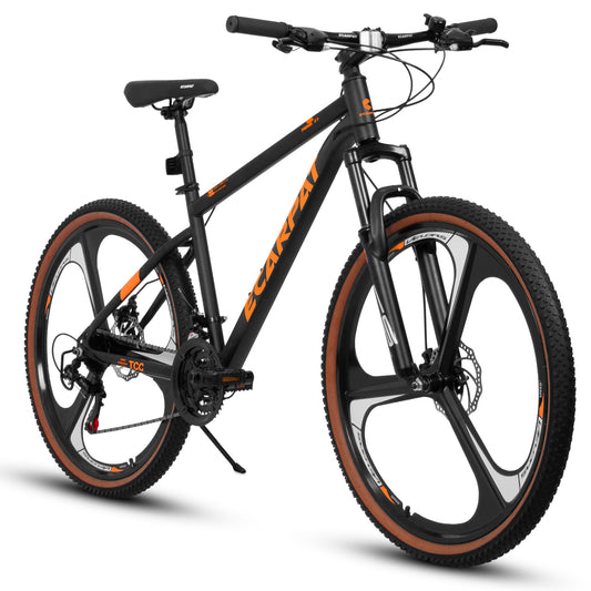 A27301M Ecarpat Mountain Bike 27.5 Inch Wheels, 21 Speed Road Bicycle with Dual Disc Brakes for Men and Women,High Carbon Steel Frame Front Fork Bicycles, Adult Faster Racing Bike