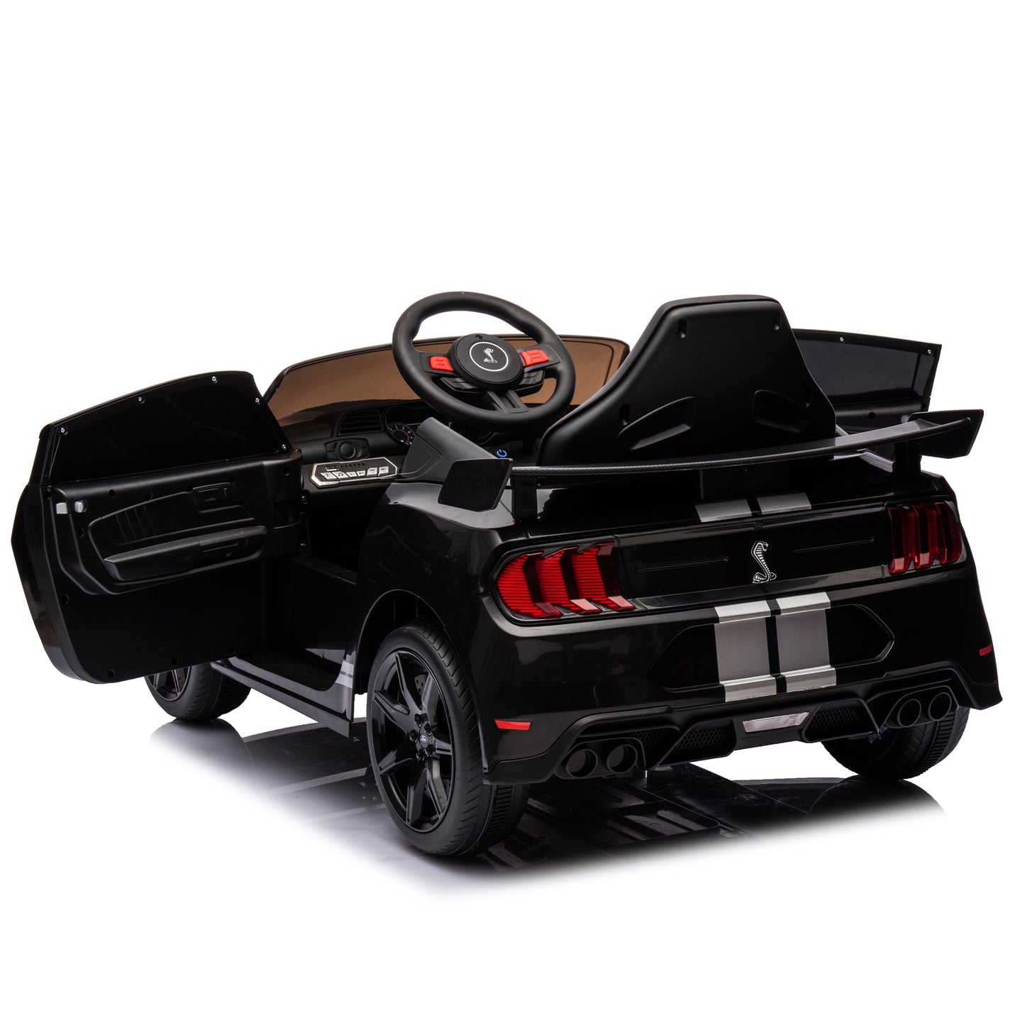 12V Ford Mustang Shelby GT500 ride on car with Remote Control 3 Speeds, Electric Vehicle Toy for Kid,LED Lights, Radio, AUX/USB MP3 Music,safe belt,Age3+