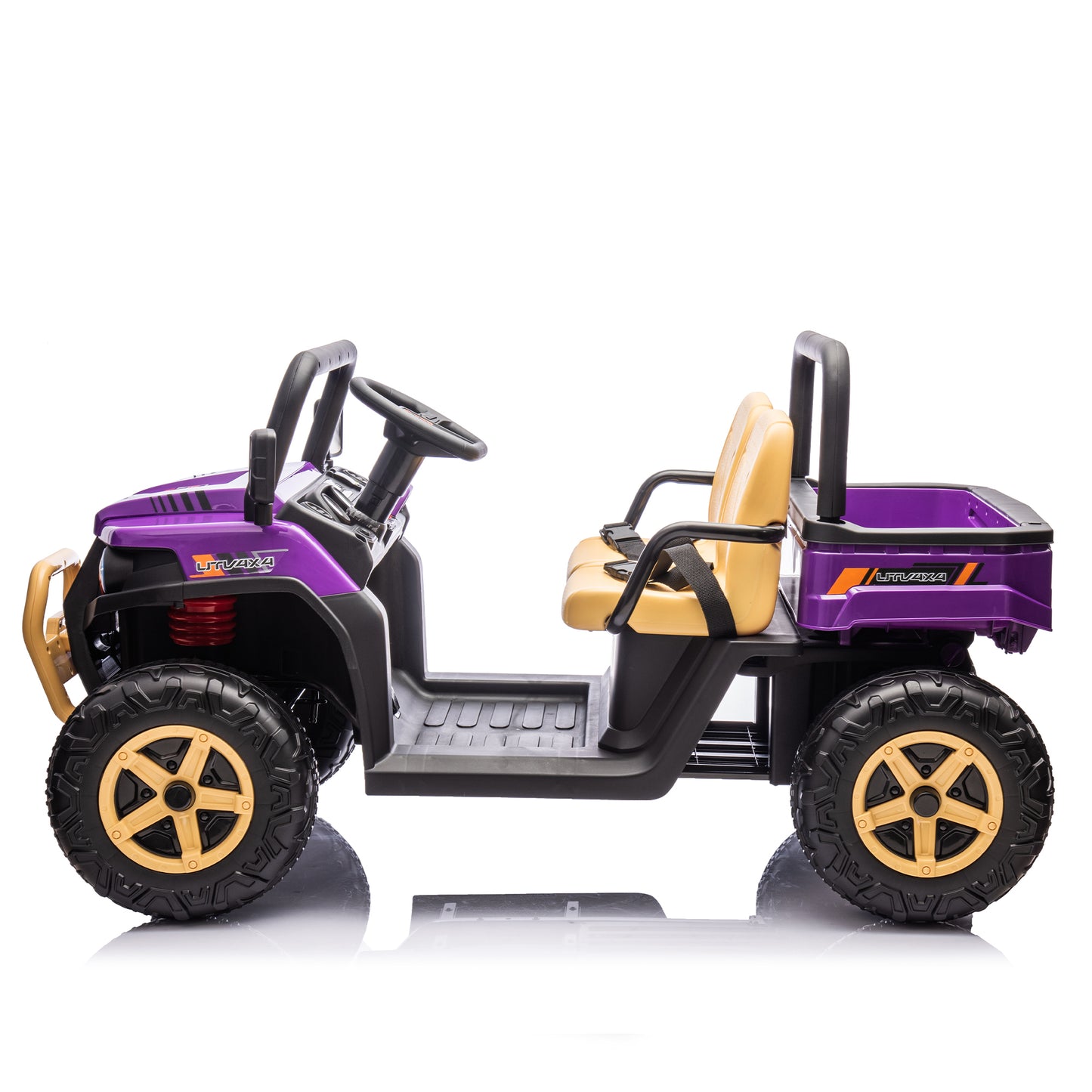 24V XXXL Kids Ride On UTV W/Parents Remote Control,Two-seater,Automatic tipping bucket,Rear wheel suspension,Slow start,Portable handle,Safety Belt,LED light,USB,MP3,Bluetooth,Horn for Kids Aged 3-8.